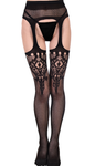 Women's Polyester and Spandex Mix Suspender Stockings