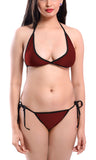 Xs and Os Women Halter Neck Bikini Bra Top with Side-Tie Panty Lingerie Set Combo Pack of 3