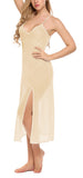 Xs and Os Women Sheer Babydoll Lingerie Long Nightgown Maxi Dress with Panty (Free Size, Skin)