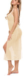 Xs and Os Women Sheer Babydoll Lingerie Long Nightgown Maxi Dress with Panty (Free Size, Skin)