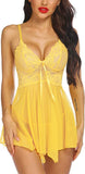 Xs and Os Women Lace Babydoll Nightwear Pleated Style Lingerie with Panty