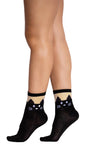 Xs and Os Women Black Cat Cotton Lycra Socks (Black (Multi), Free Size)