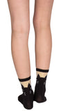 Xs and Os Women Black Cat Cotton Lycra Socks (Black (Multi), Free Size)