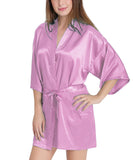 Xs and Os Women Satin Babydoll Kimono Nightwear Robe