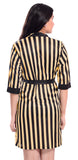 Xs and Os Women Satin Striped Nightwear Robe with Satin Belt