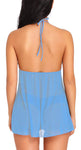 Xs and Os Women's Halter Lace Babydoll Backless Lingerie Set with Lace Panty