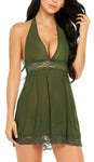Xs and Os Women Babydoll Nightwear Lingerie Lace Bordered Design (Panty Included)