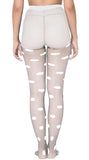 Xs and Os Women Semi Sheer Polka Footed Tights stockings